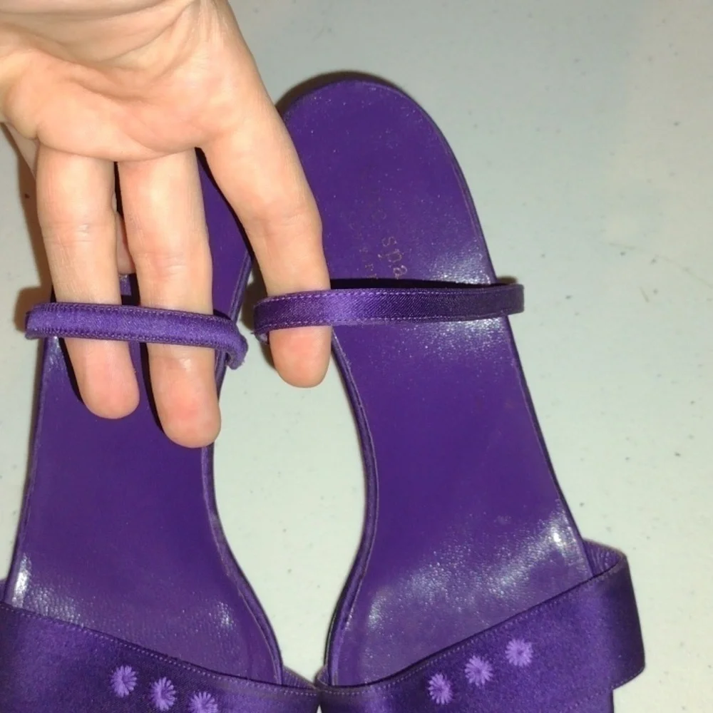 Kate Spade purple strappy heel slip-ons size 8